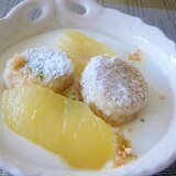 ♥　レンジで簡単煮りんご＆バナナのヨーグルト　♥